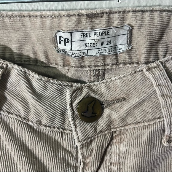 Free People Beige Corduroy Pants - Sz 28 inseam 31.5inch - Picture 5 of 5